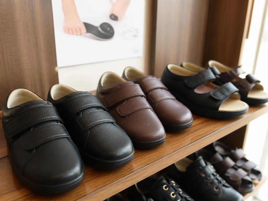 Custom therapeutic diabetic footwear on display