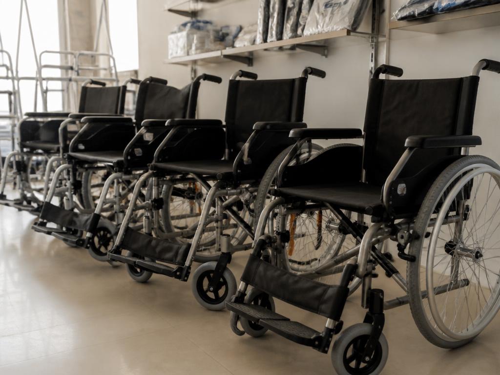 Lightweight manual wheelchairs at the rehabilitation centre